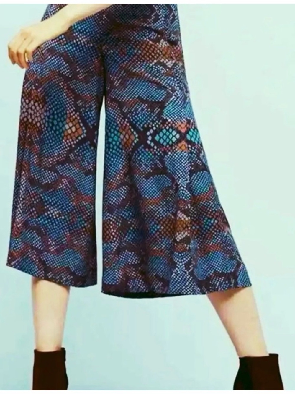 Anthropologie The Essential Culotte Snakeskin Print Pants